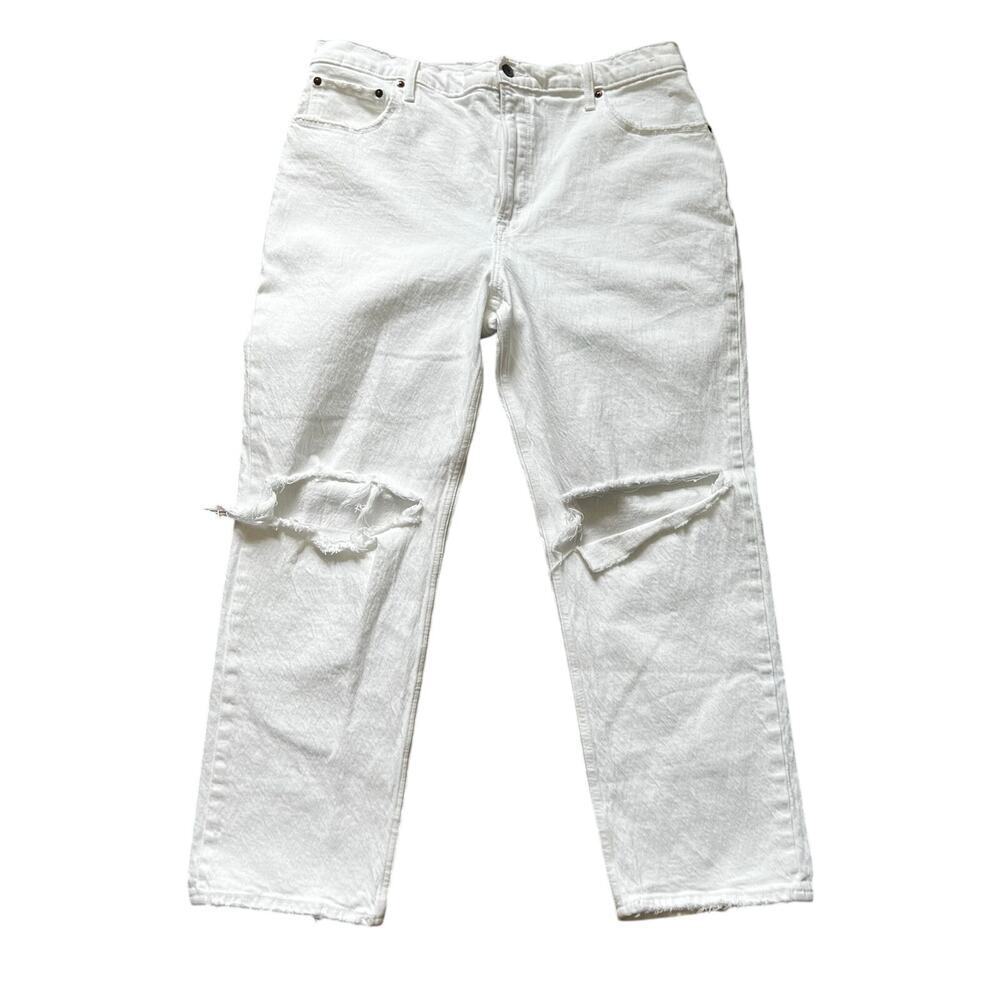 Abercrombie &‎ Fitch The 90's Straight Ultra High Rise Jeans White 16 Short